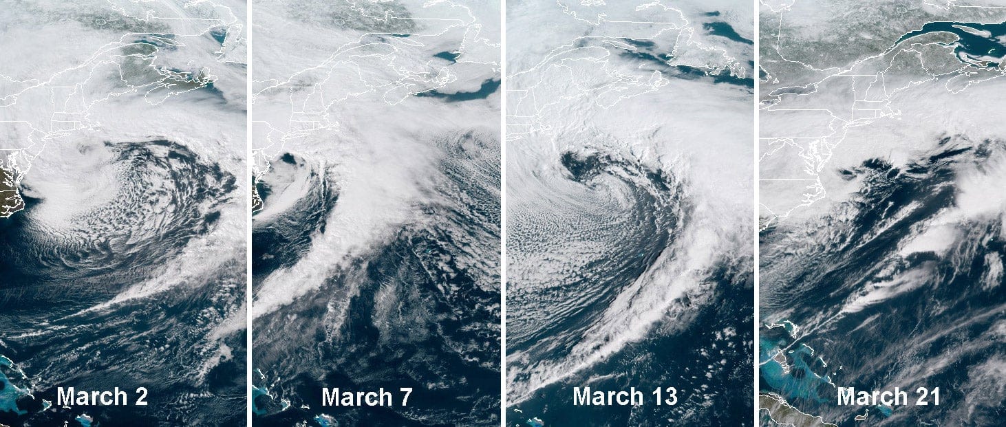 Satellite captures courtesy of The Weather Channel.
