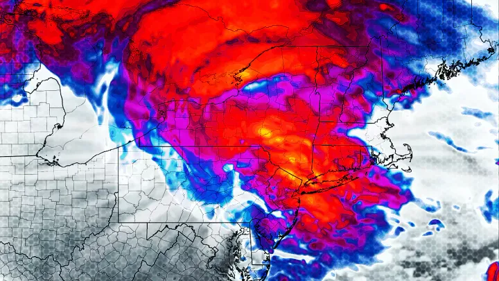 Artistic rendering of HRRR simulated infrared satellite from PivotalWeather.