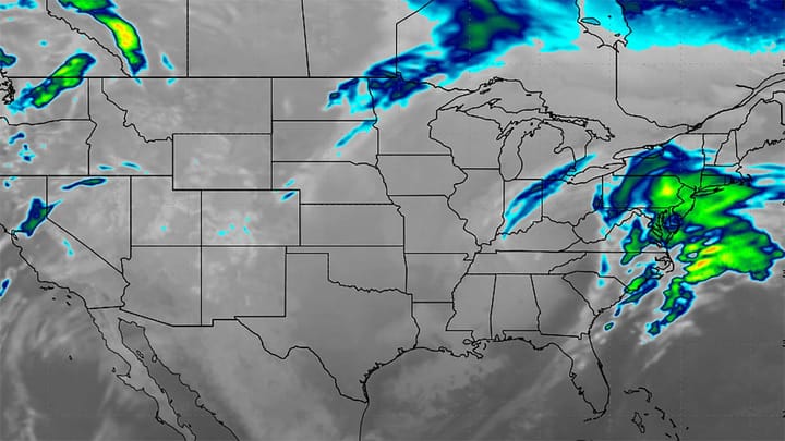 Simulated infrared satellite imagery from the ECMWF showing the storm.