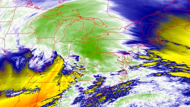 GOES 16 satellite water vapor imagery from this afternoon.