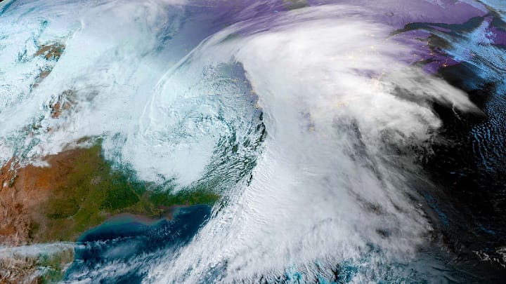 GOES-16 satellite view of our last storm of the same general type.