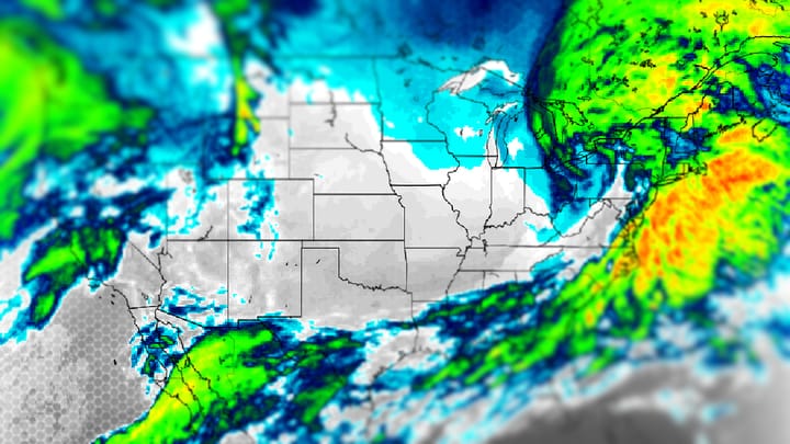 Artistic rendering of GFS simulated radar imagery via Tropical Tidbits.