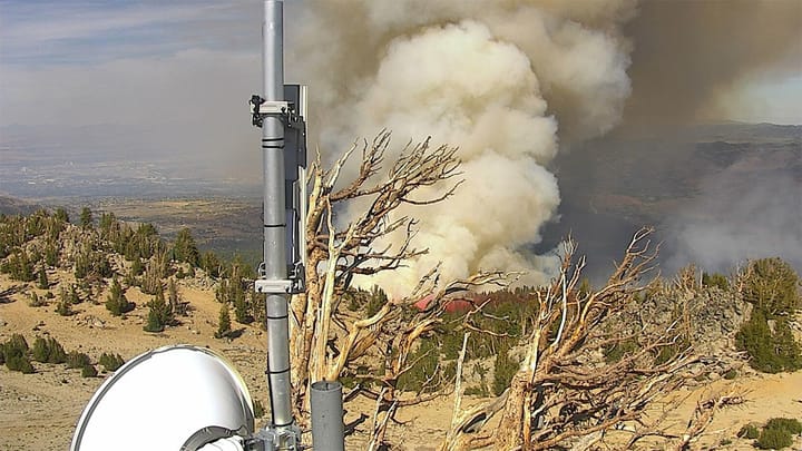 The Davis Fire as seen from the summit of the Mt. Rose ski area on Monday afternoon. 