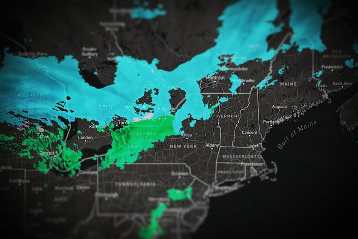 Composite radar showing the next system entering the Northeast.