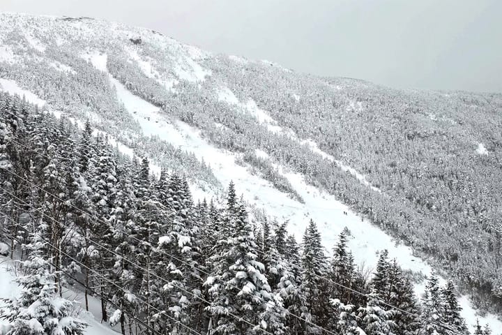 Whiteface has seen fantastic amounts of snow and no melting for weeks.  📷 Bill Brudvig