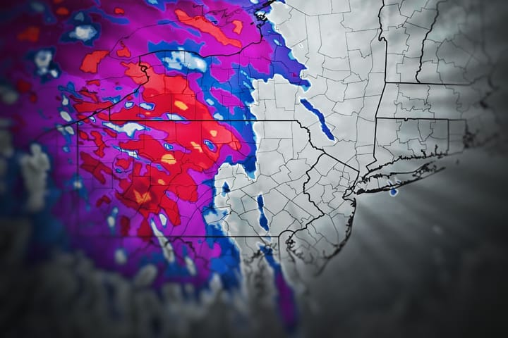 Simulated IR satellite showing cloud top temperatures from the HRRR weather model.